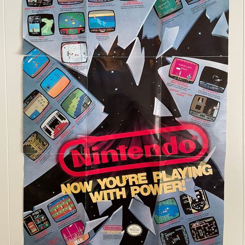 Nintendo plakat fra 80-tallet