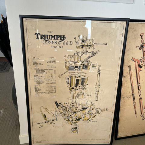 Triumph originale plakater, innrammet