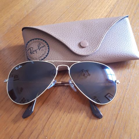 Ray Ban Aviator gul og brun, 58mm