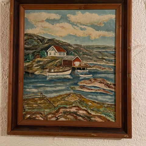 Sørlandsmaleri  - E.Kruse? 58x67 cm