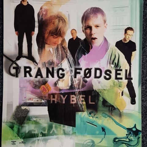 Reklameplakat i papp: Trang Fødsel, Hybel.