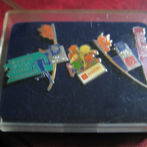 3 sponsorpins lillehammer OL 1994  i etui