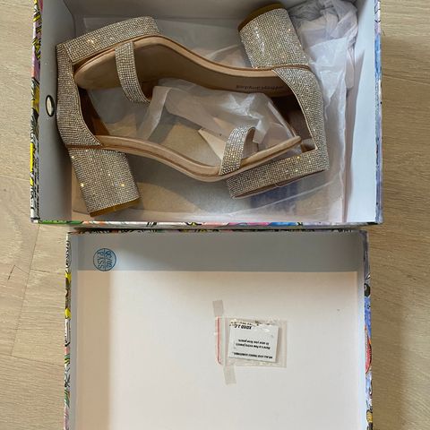 Ubrukt! Jeffrey Campbell str 38 glitter sandaler med hæler