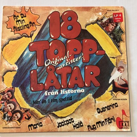 VARIOUS ARTISTS / 18 TOPP LÅTAR FRÅN LISTORNA - VINYL LP (SVENSKE  DANSEBAND)