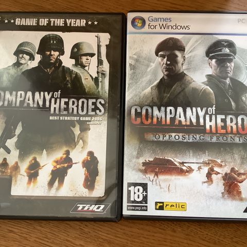 2 stk PC SPILL COMPANY OF HEROES Game of The Year Best strategy game