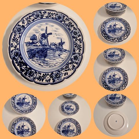 VINTAGE DELFT BLUE BY ELESVA HOLLAND "SERVICE 6 STK "