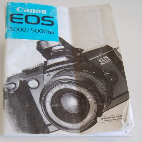 Canon EOS 5000 og 5000QD  bruksanvisning. På Nederlandsk