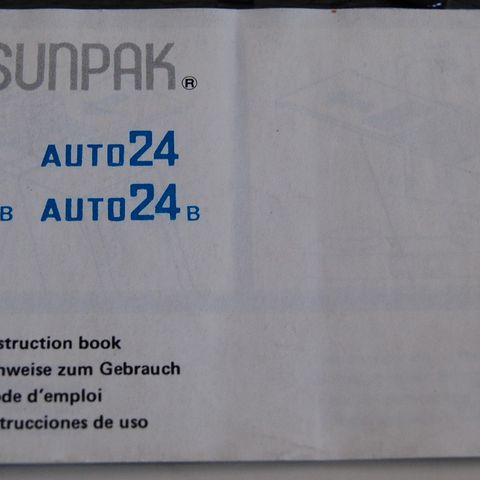 Sunpak GX 24 n 24B  blits bruksanvisning.På Fra, Span, Tysk, Eng.