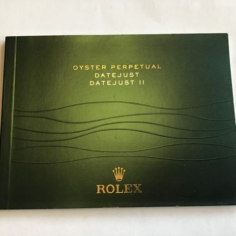 Rolex Booklet til Datejust / Datejust II