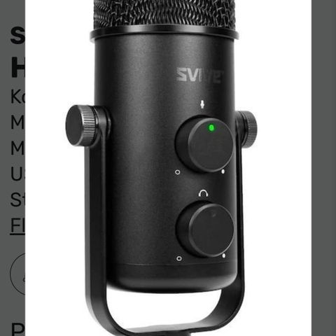 Svive mikrofon for streaming, gaming og podcast