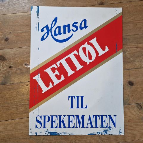 Reklameskilt Hansa: LETTØL. TIL SPEKEMATEN