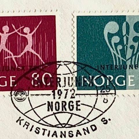 Norge 1972  Interjunex  NK 695-696  Pent stempel: INTERJUNEX