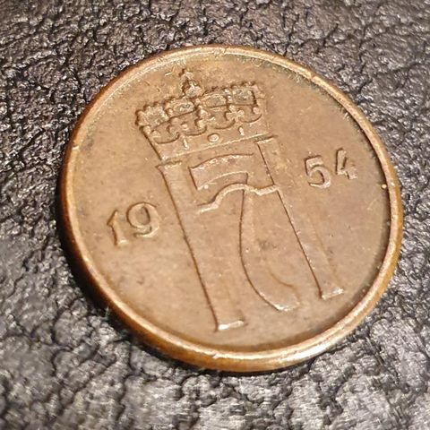 Norsk 2 øre mynt 1954