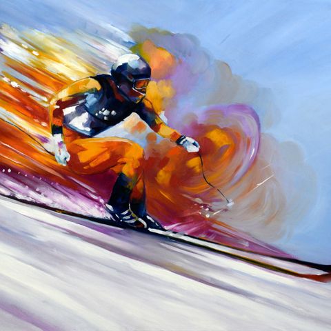 Skisport serie originalt oljemaleri  60x80cm