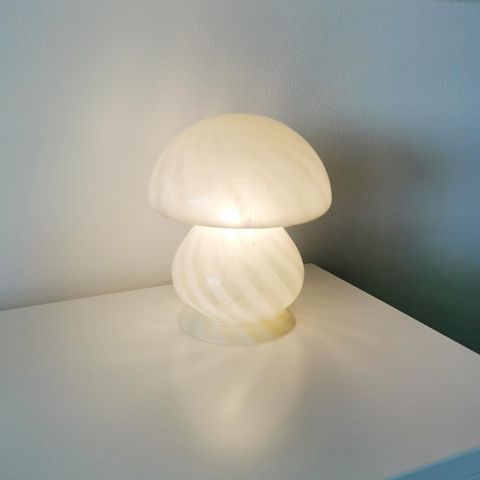 Sopplampe Murano-stil Swirl Retro Vintage Bordslampe Sopp Glass