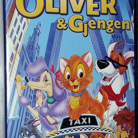 VHS SMALL BOX.WALT DISNEY.OLIVER OG GJENGEN.