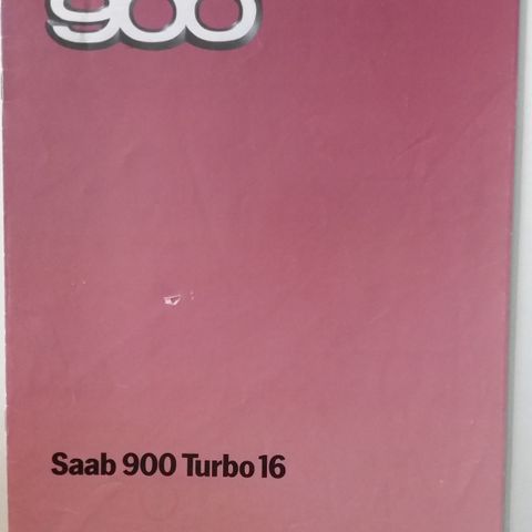 SAAB 900 TURBO 16 -brosjyre.