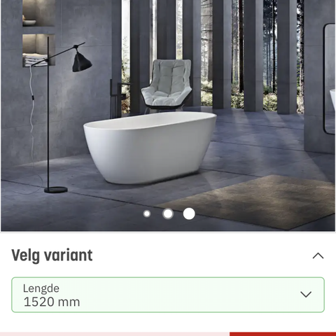 Design badekar lite brukt,  Batteri kr.1000.