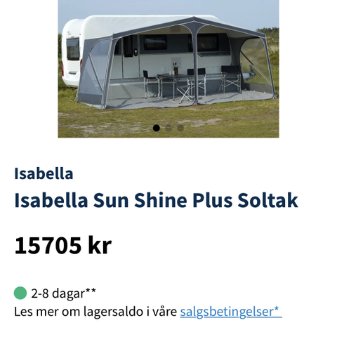 NYTT!Isabella sun Shine solseil A-mål 1150!se bilde for beskrivelse. Soltak .