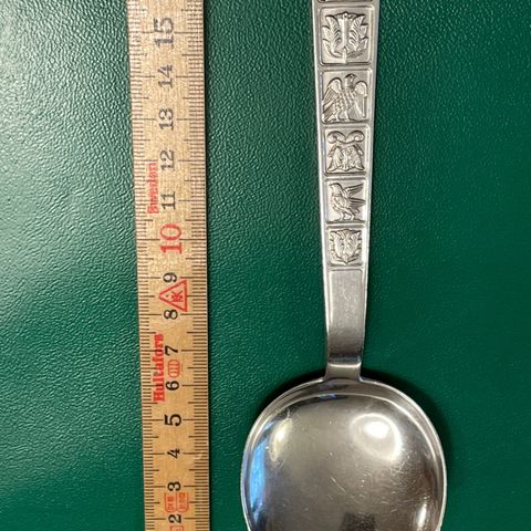 David-Andersen 830 S sølvskje / potetskje? Ca. 17 cm med fuglemotiv