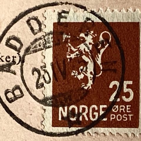 Norge 1934 Løve II NK 147 Pent stempel  BADDEREN 25 IV 35