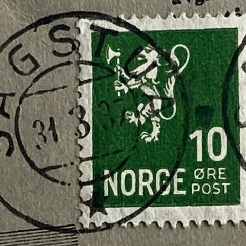 Norge 1934  NK 141  Pent stempel  SAGSTUA 31 3 37