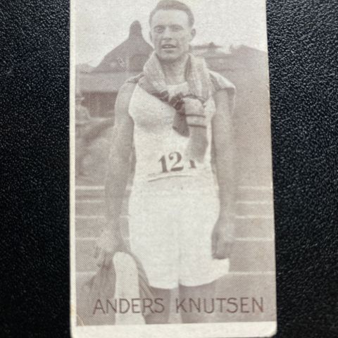 Anders Knutsen 400 meter hekk friidrett sigarettkort 1930 Tiedemanns Tobak