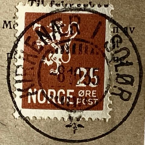 Norge 1934 Løve II NK 147 Pent stempel  KIKRKENÆR I SOLØR  To klipp 1935