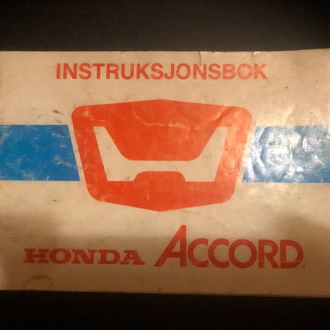Honda Accord instruksjonsbok