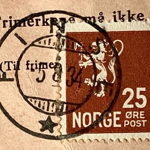 Norge 1934 Løve II NK 147 Pent stempel  FINSE 5 8 34