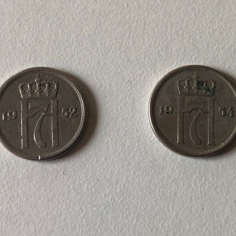 10-øring fra 1952 og 1954