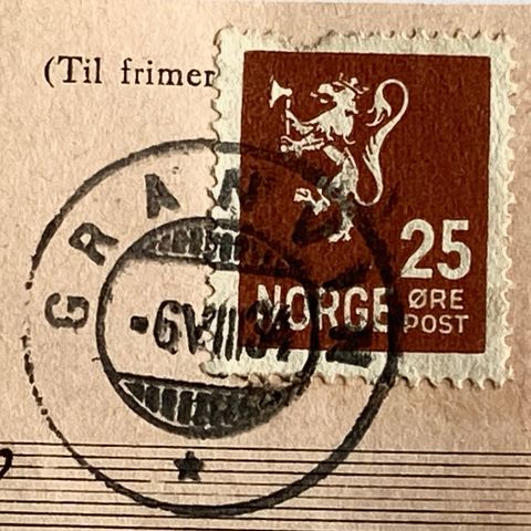 Norge 1934 Løve II NK 147 Pent stempel  GRANVIN 23 VIII 34