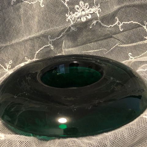 Lysestake  grønt glass for kubbelys