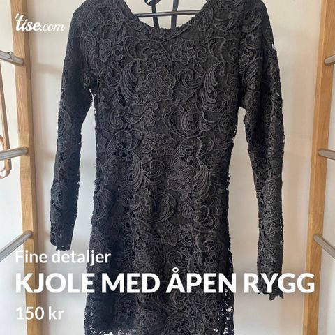 Kjole med åpen rygg og fine detaljer