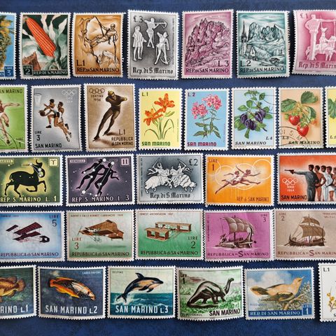 SAN MARINO. 39 forskjellige frimerker