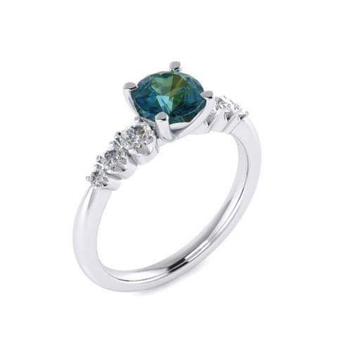 REDUSERT PRIS! Nydelig parti-colour Australsk safir diamant ring selges