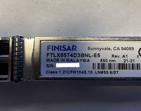 NYE Finisar 10Gb/s 850nm SFP+ selges. kr 100,- pr STK