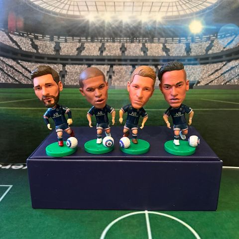 Fotballfigurer PSG( Messi, Neymar, Mbappe, Ramos)