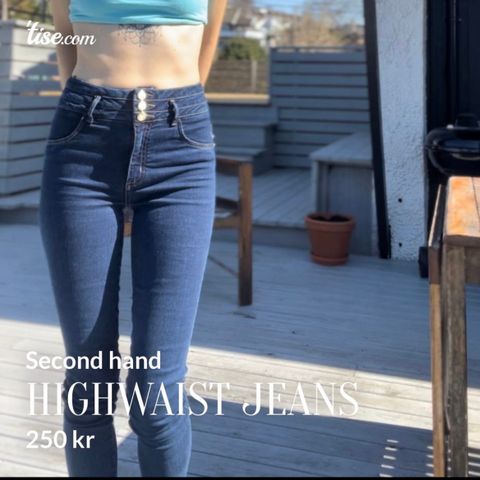 Mørkeblå highwaist jeans