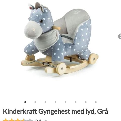 Kinderkraft Gyngehest med lyd, Grå Må hentes i til 24.07