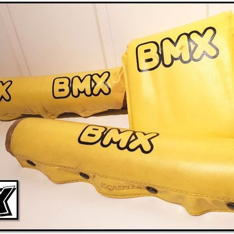 Orginal BMX ( ISCA ) stangbeskyttelse / pute Vintage 1970 / 1980 tallet - gul