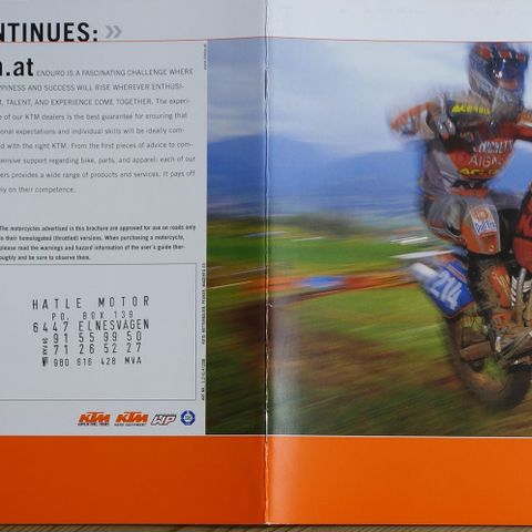 KTM Enduro EXC 2003 brosjyre