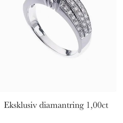 Eksklusiv diamantring 1.00ct fra Thune.