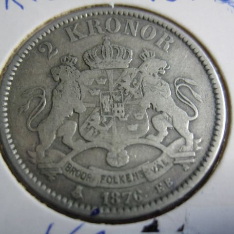 2 kr sverige 1876 sølv