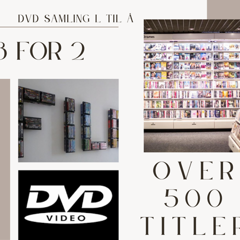 DVD Samling med over 1000 titler –  3 filmer for 2 (M til Å)