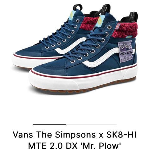 Sneakers modell Vans Sk8 -HI Simpsons Mr. Plow Str. 39