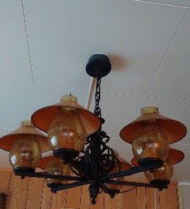 Antikke, håndsmidde lamper (ca 1920-30)selges samlet