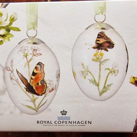 Royal Copenhagen påske egg 2013 - to med sommerfugler