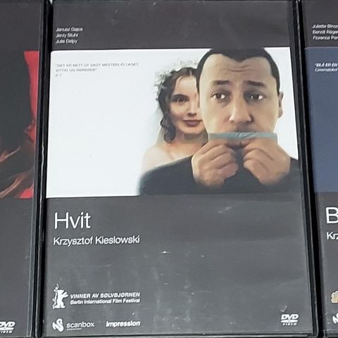 3 DVD.RØD-HVIT-BLÅ.