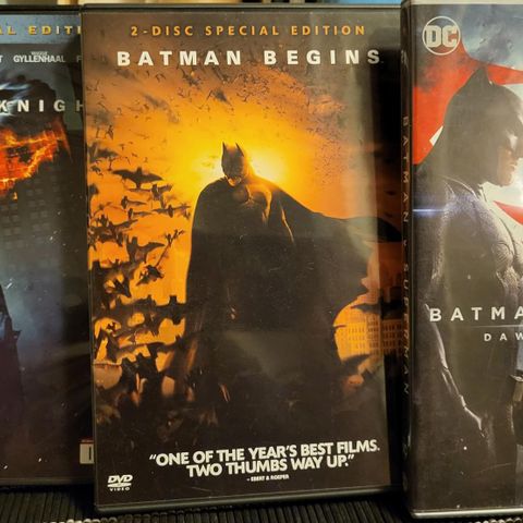 3 stk filmer med Batman,  og en Superman...